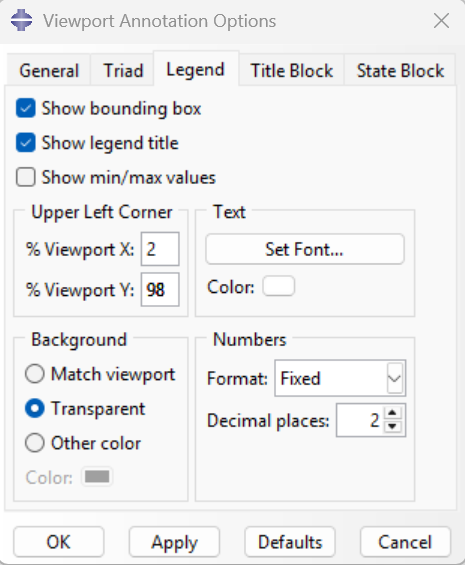 Legend Options